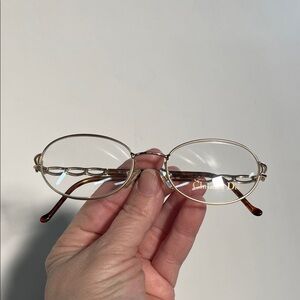 CHRISTIAN DIOR Vintage NWOT Classic Gold/Tortoise 52-18-135 Chain Eyeglass Frame
